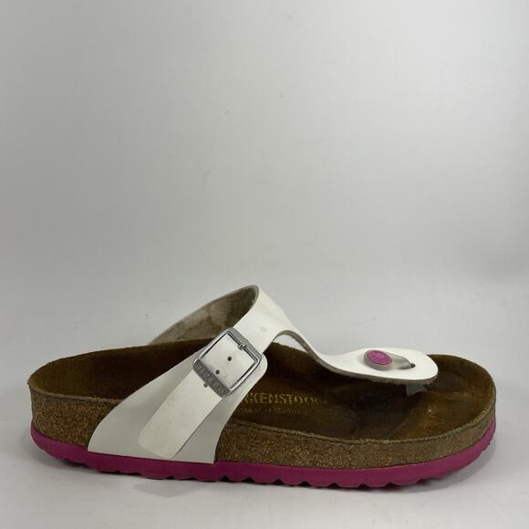 Birkenstock Shoes - Birkenstock Gizeh Thong Sandals Womens Size 37 US 6-6.5 White Patent Leather